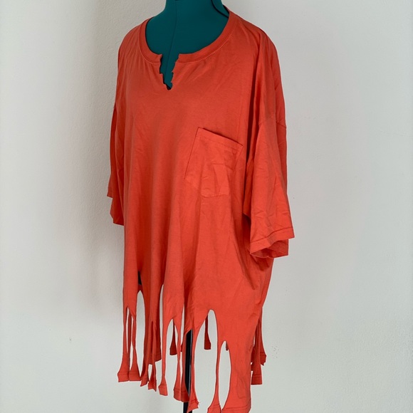 SOLDOversized orange grunge t-shirt Size XXL - Picture 2 of 6